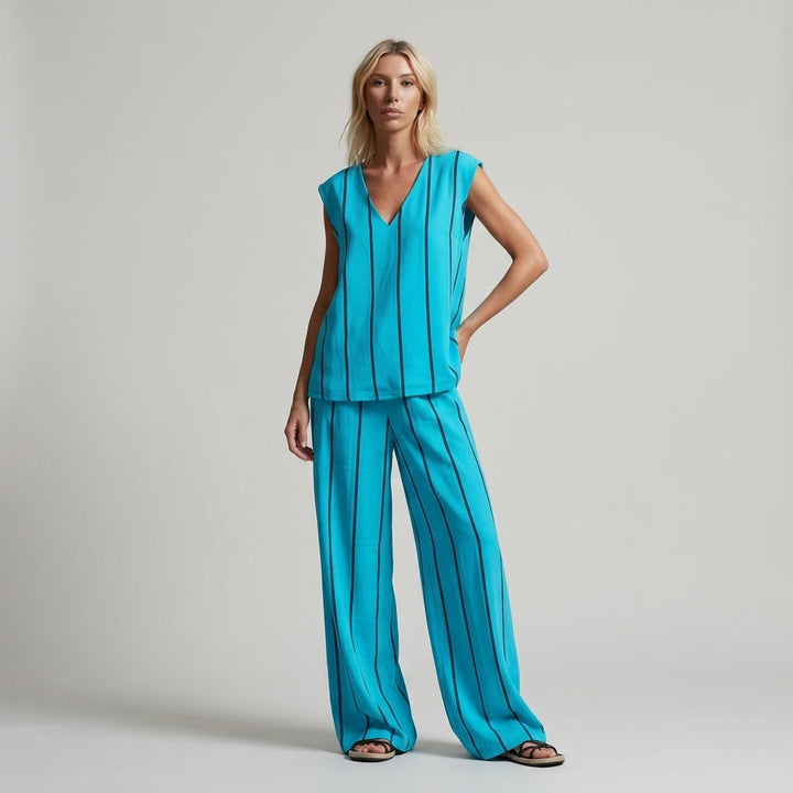 Brooklyn Stripe Wide-Leg Two-Piece Set