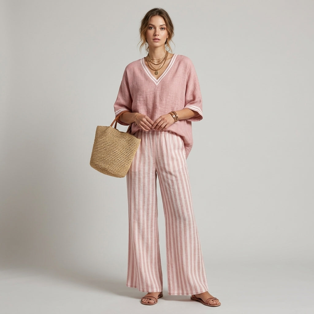 Blake Striped Wide Leg Set