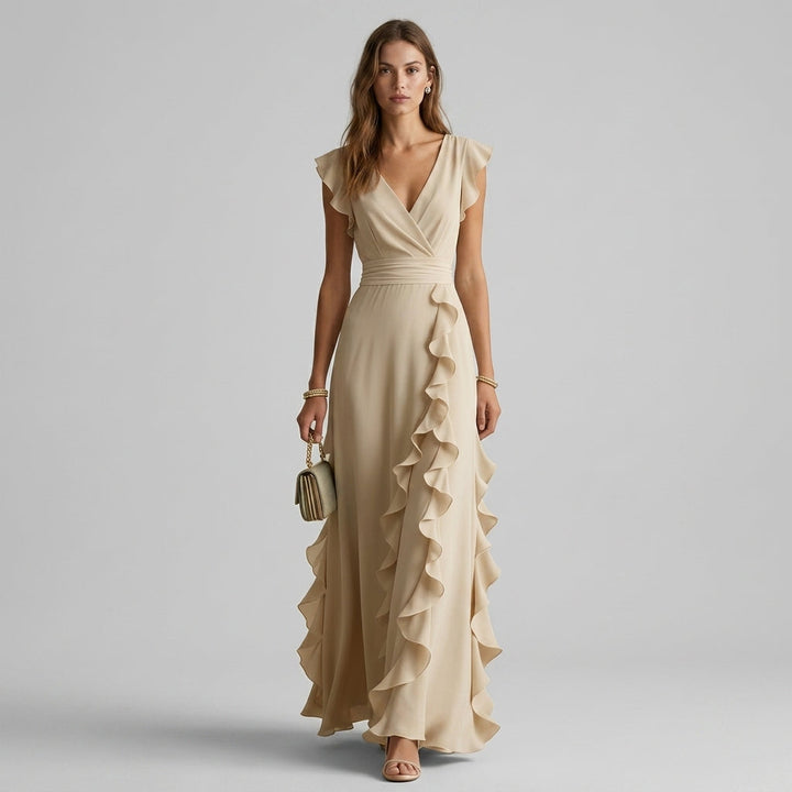 Dana Ruffle Wrap Maxi Dress