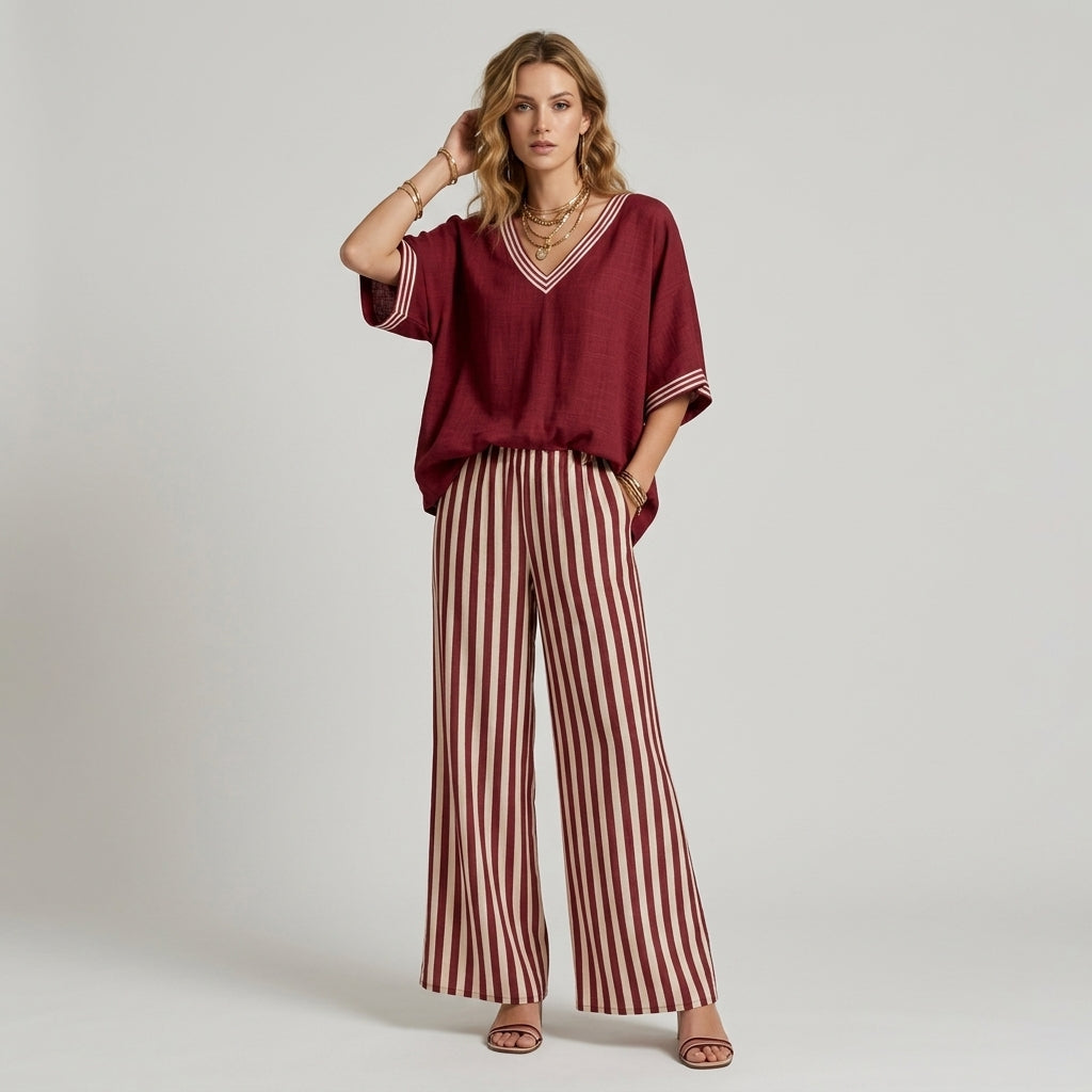Blake Striped Wide Leg Set