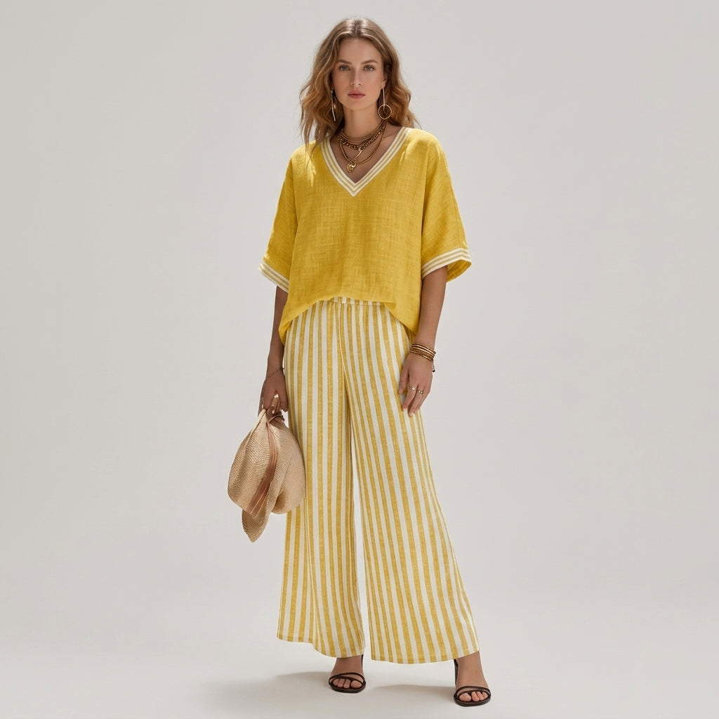Blake Striped Wide Leg Set