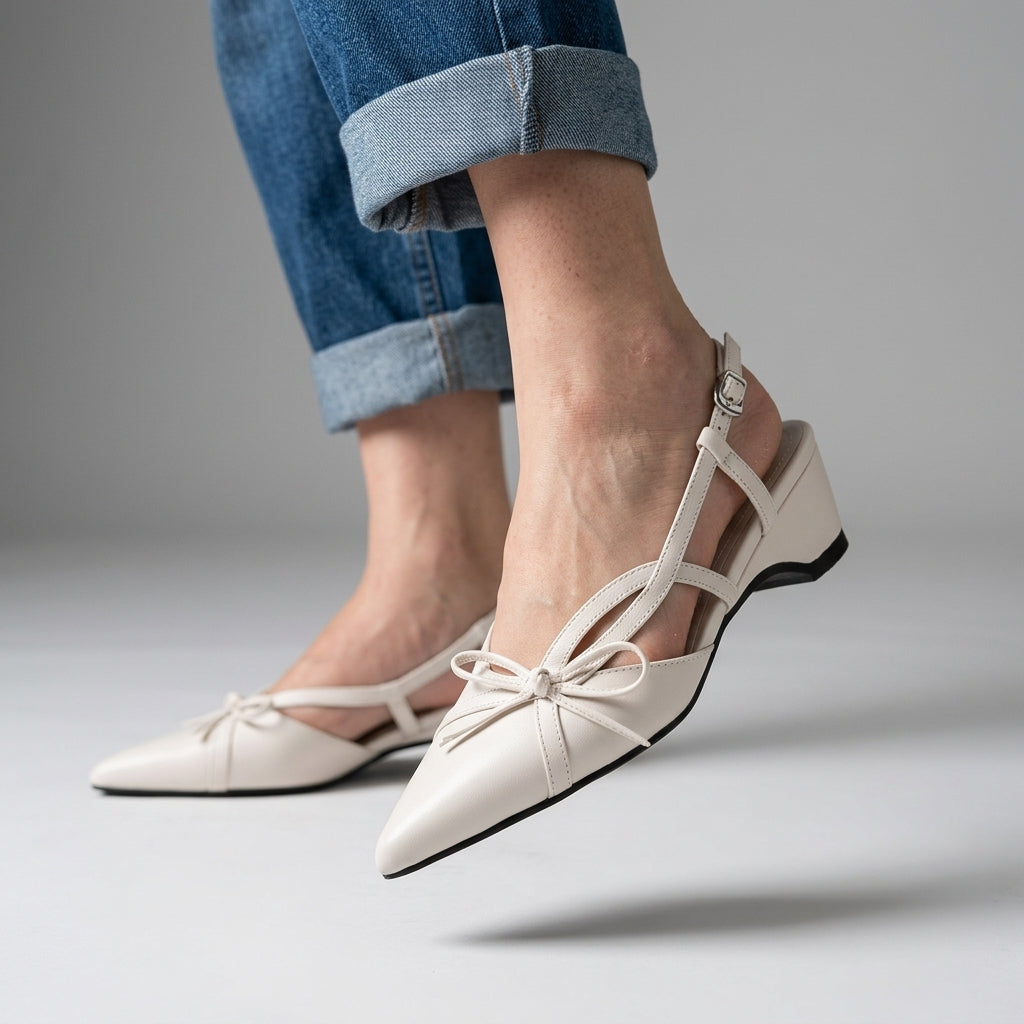Natalie Bow Pointed Slingback
