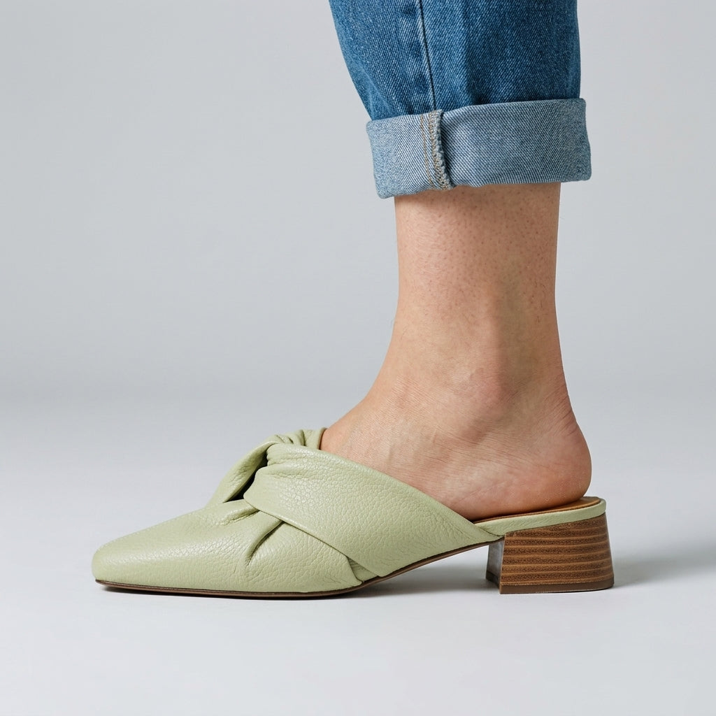 Stephanie Leather Twist Mule