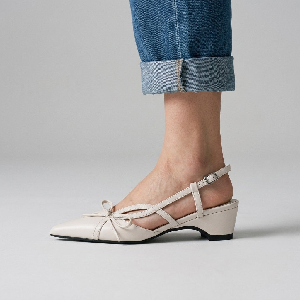Natalie Bow Pointed Slingback