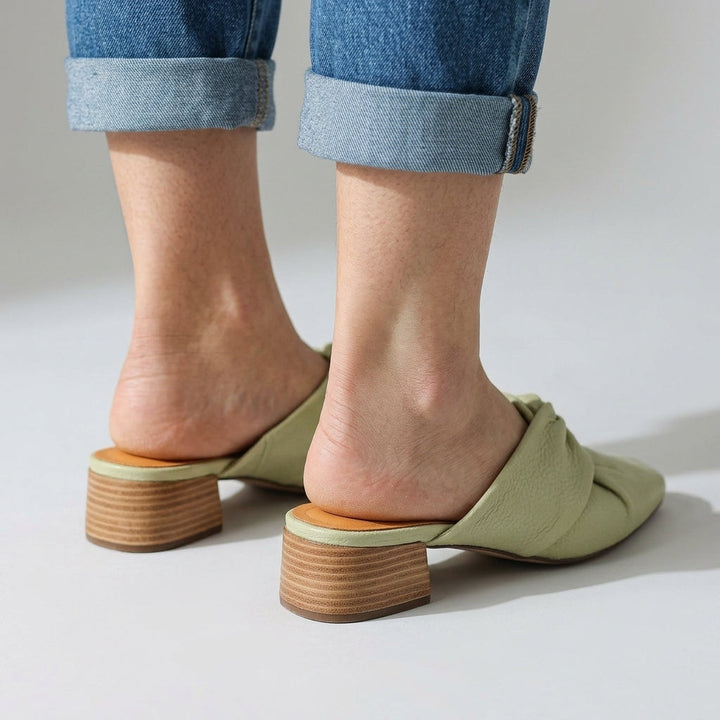 Stephanie Leather Twist Mule