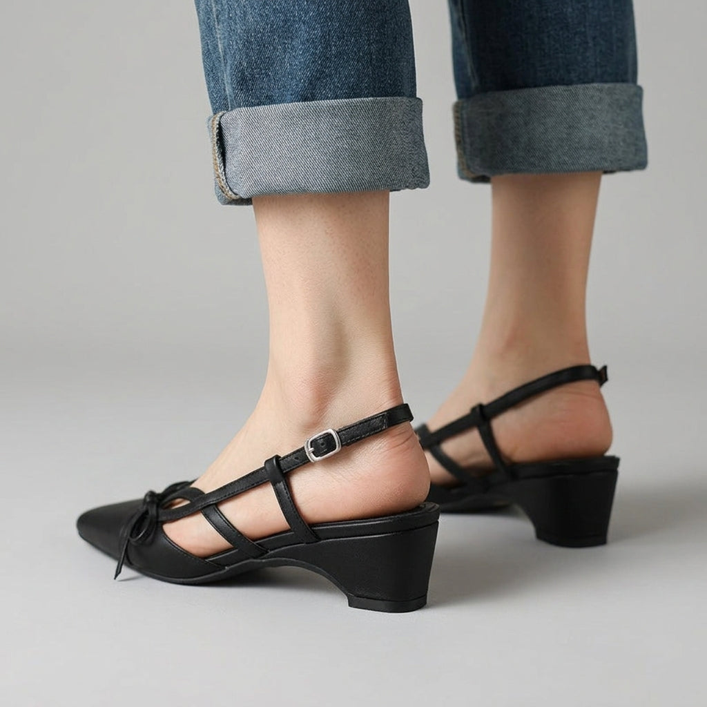 Natalie Bow Pointed Slingback